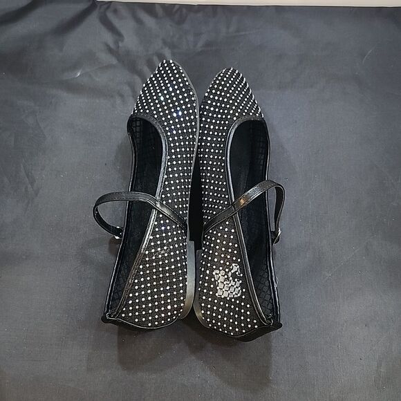 BRAND NEW TOP MODA MESH STUDDED  BUCKLE STRAP COMFORTABLE BALLERINA  FLA… - Picture 10 of 15